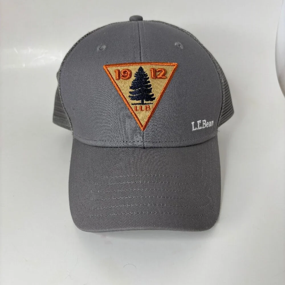 LL Bean Trucker Hat Snapback Gray Forestry 1912 Logo Outdoors Adjustable